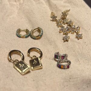 💎 Gold and Multicolor Earring Set Bundle 💎